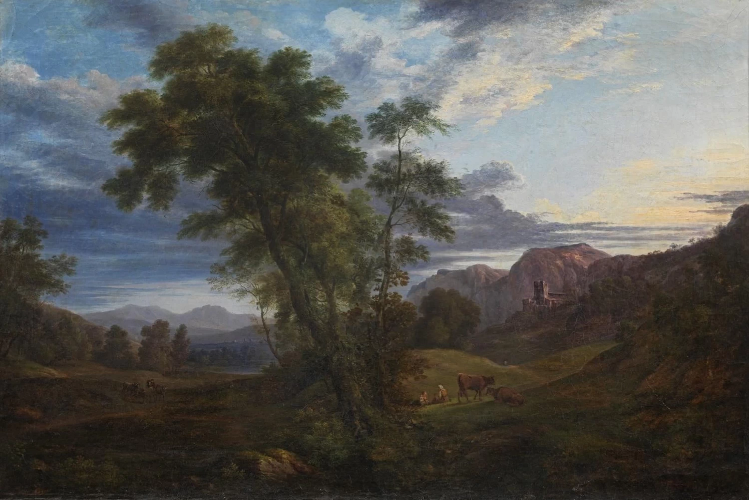 Paesaggio con armenti e due donne